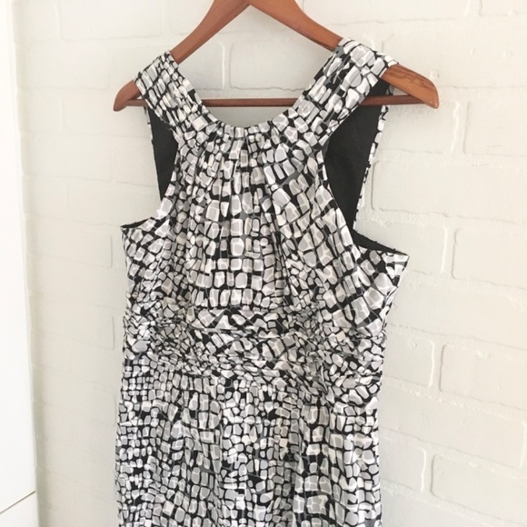 Anthropologie X Adrianna Papell Mini Dress Animal print Babydoll Mobwife 14 - Picture 3 of 12